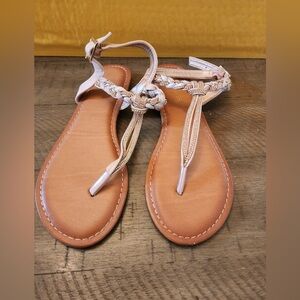 Palms thong sandals pink leather size womens 6